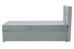 Tapczan z pojemnikiem i geometrycznym wezgłowiem NELA 100x200 cm