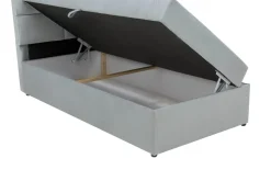 Tapczan z pojemnikiem i geometrycznym wezgłowiem NELA 100x200 cm