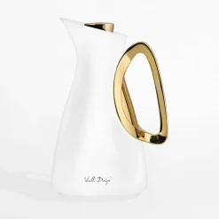 Termos ze szklanym wkładem, biało-złoty ALESSIA 1 l