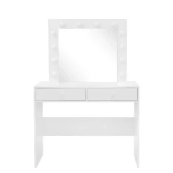 Toaletka z lustrem i oświetleniem biała