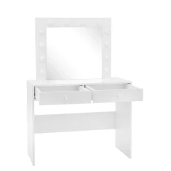 Toaletka z lustrem i oświetleniem biała