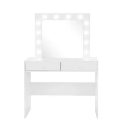 Toaletka z lustrem i oświetleniem biała