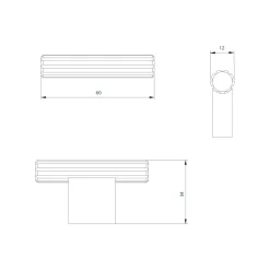 Uchwyt czarny PORTO STRIPES 6 cm
