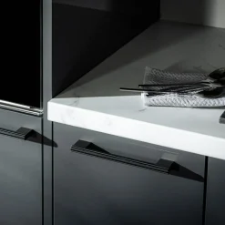 Uchwyt długi czarny PORTO STRIPES 18,7 cm