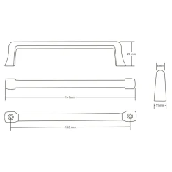 Uchwyt PORTO GAVI 14,1 cm złoty