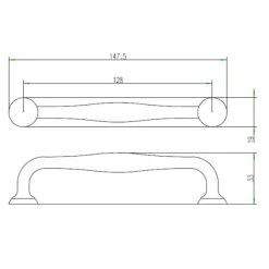 Uchwyt PORTO ROMA 14,7 cm czarny