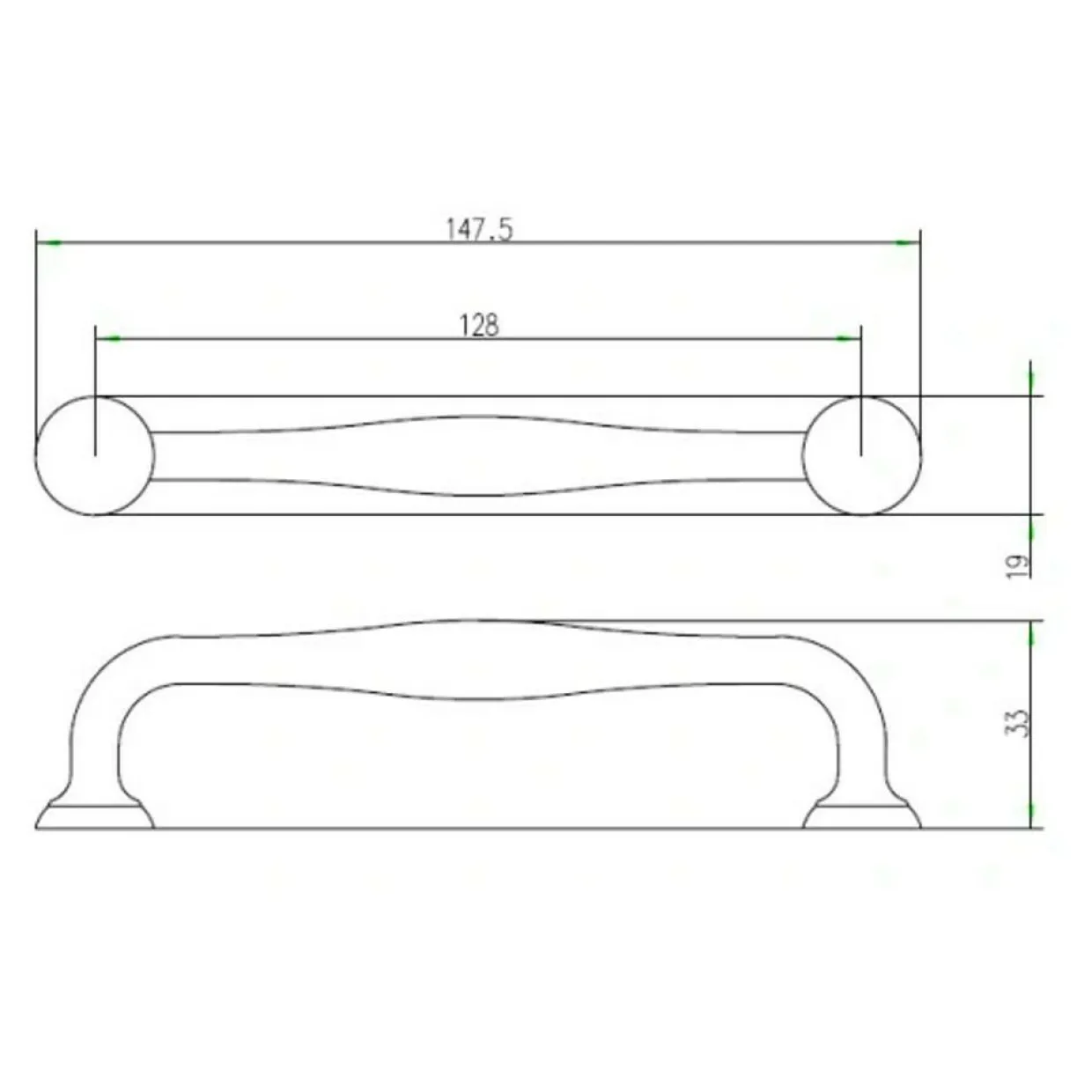 Uchwyt PORTO ROMA 14,7 cm czarny