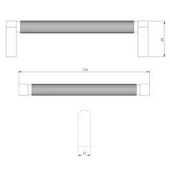 Uchwyt złoty grafit długi PORTO METIS 13,9 cm