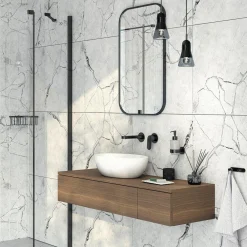 Umywalka ceramiczna nablatowa biała ALPINIA 45,5 cm