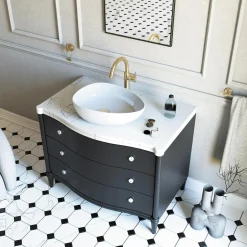 Umywalka ceramiczna nablatowa biała ALPINIA 47 cm