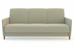 Wersalka beżowa z nóżkami z jasnego drewna METEO