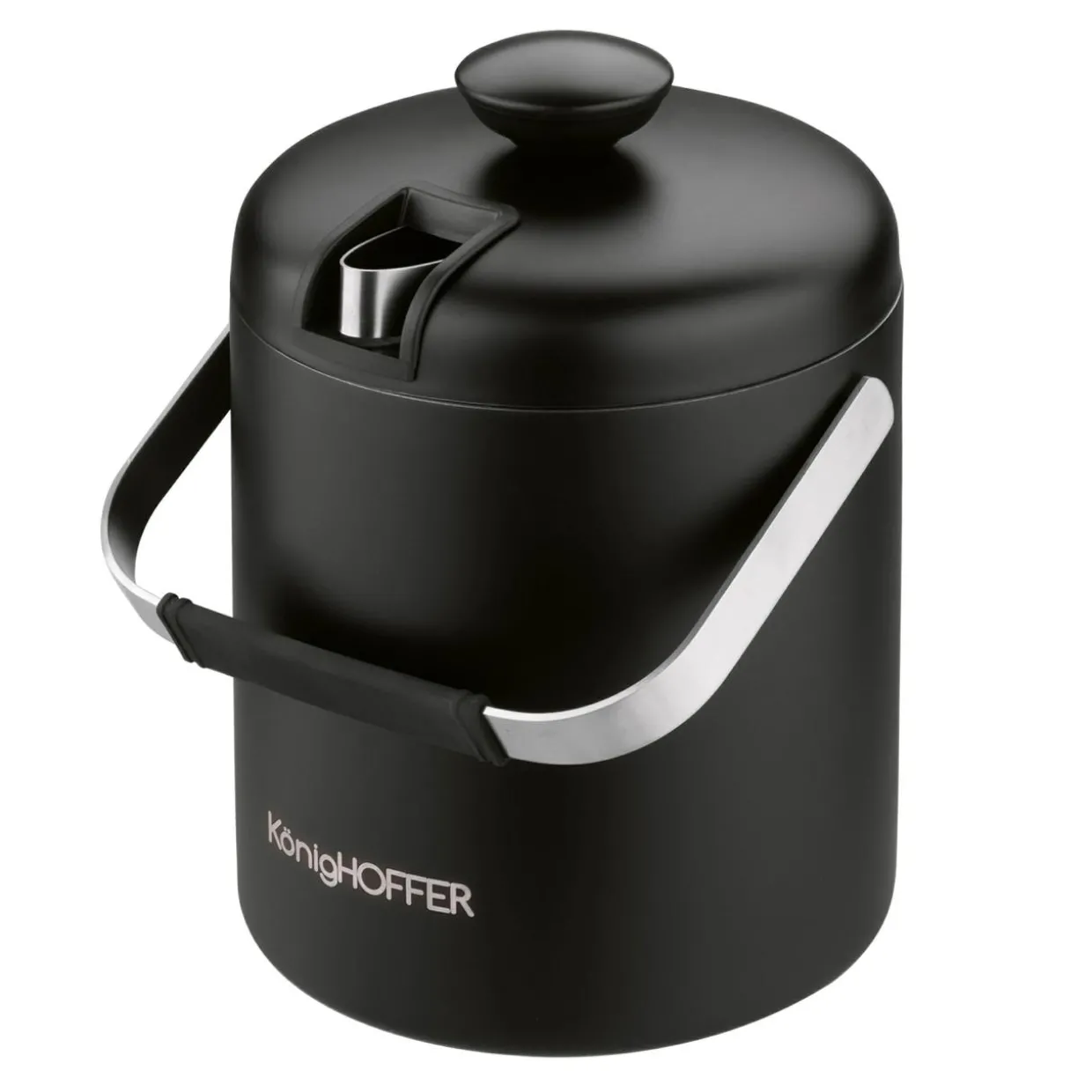 Wiaderko do lodu ze szczypcami czarne LUGO 1,3 l