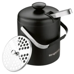 Wiaderko do lodu ze szczypcami czarne LUGO 1,3 l