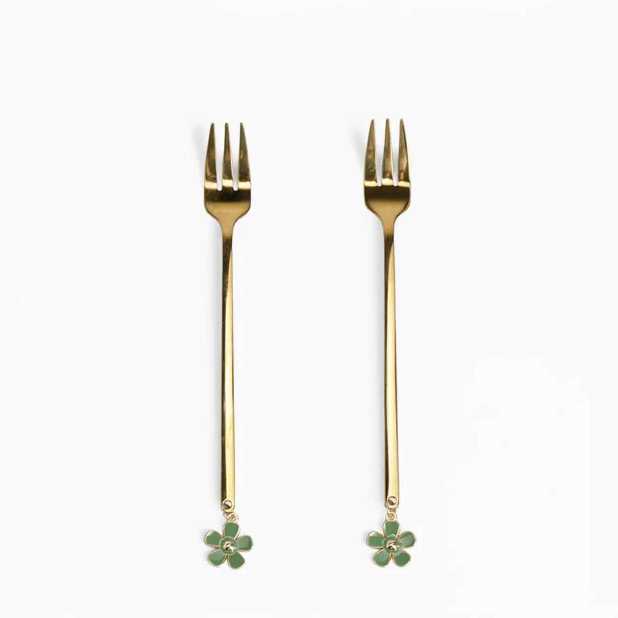 Widelczyki do ciasta z ozdobną końcówką, 2 sztuki