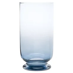 Świecznik szklany PLAMA OMBRE błękit nocy 23 cm