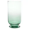 Świecznik szklany PLAMA OMBRE zielony 23 cm