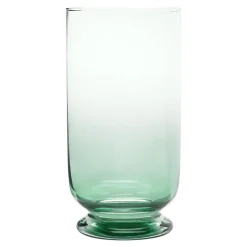 Świecznik szklany PLAMA OMBRE zielony 23 cm