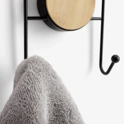 Wieszak na ręczniki bambusowo-czarny