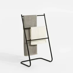 Wieszak na ręczniki czarny 46x35x82 cm