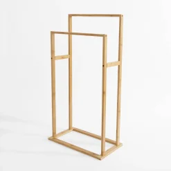 Wieszak na ręczniki podwójny bambusowy