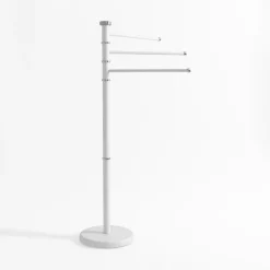 Wieszak na ręczniki stojący biały 90 cm