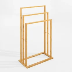 Wieszak na ręczniki stojący bambusowy