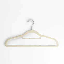 Wieszak welurowy beżowy VELVET, komplet 5 szt.