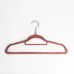 Wieszak welurowy ciemnoróżowy VELVET, komplet 5 szt.