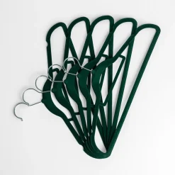 Wieszak welurowy ciemnozielony VELVET, komplet 5 szt.