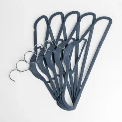 Wieszak welurowy niebieski VELVET, komplet 5 szt.