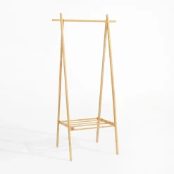 Wieszak z półką bambusowy 146 cm