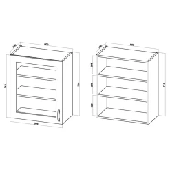 Witryna BASIC PLUS BP/G60W biały mat