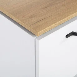 Witryna niska biała, z ryflowaniem VELUTTO