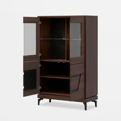 Witryna niska z czarnym dekorem VERO