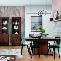 Witryna niska z czarnym dekorem VERO