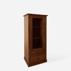 Witryna niska z litego drewna z szufladami STELLA dąb koniakowy