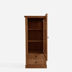 Witryna niska z litego drewna z szufladami STELLA dąb koniakowy