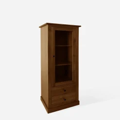 Witryna niska z litego drewna z szufladami STELLA dąb rustykalny