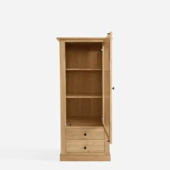 Witryna niska z litego drewna z szufladami STELLA dąb naturalny