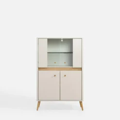 Witryna niska z oświetleniem LORENA 149 cm kaszmir