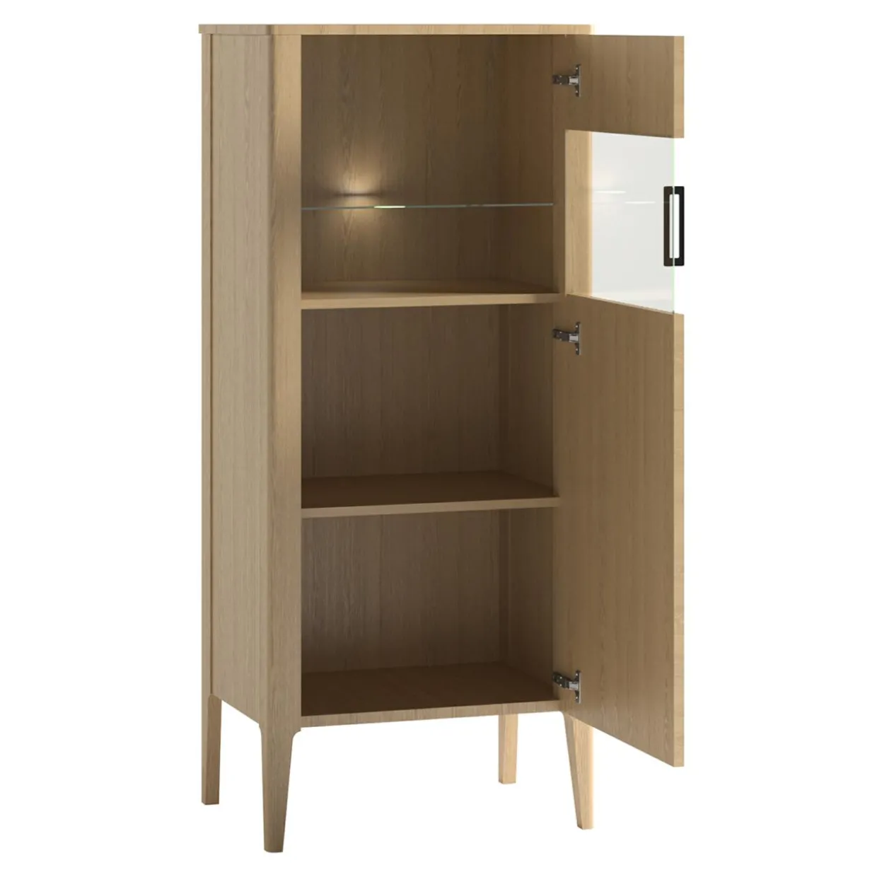 Witryna niska z ryflowaniem i oświetleniem NAVARRA prawa