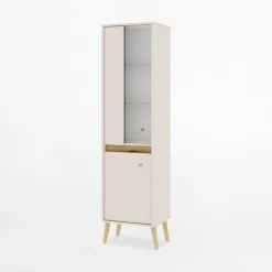 Witryna wąska z oświetleniem LORENA 52,1 cm kaszmir