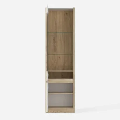 Witryna wysoka CALIMA dąb cremona biała