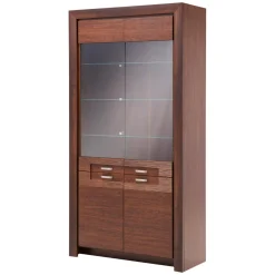 Witryna wysoka ciemny brąz PARIS