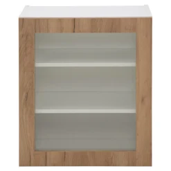 Witryna z oświetleniem BASIC PLUS BP/G60W/WL dąb craft złoty