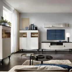 Witryna z oświetleniem niska MADERA prawa