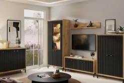 Witryna z oświetleniem PARII czarna