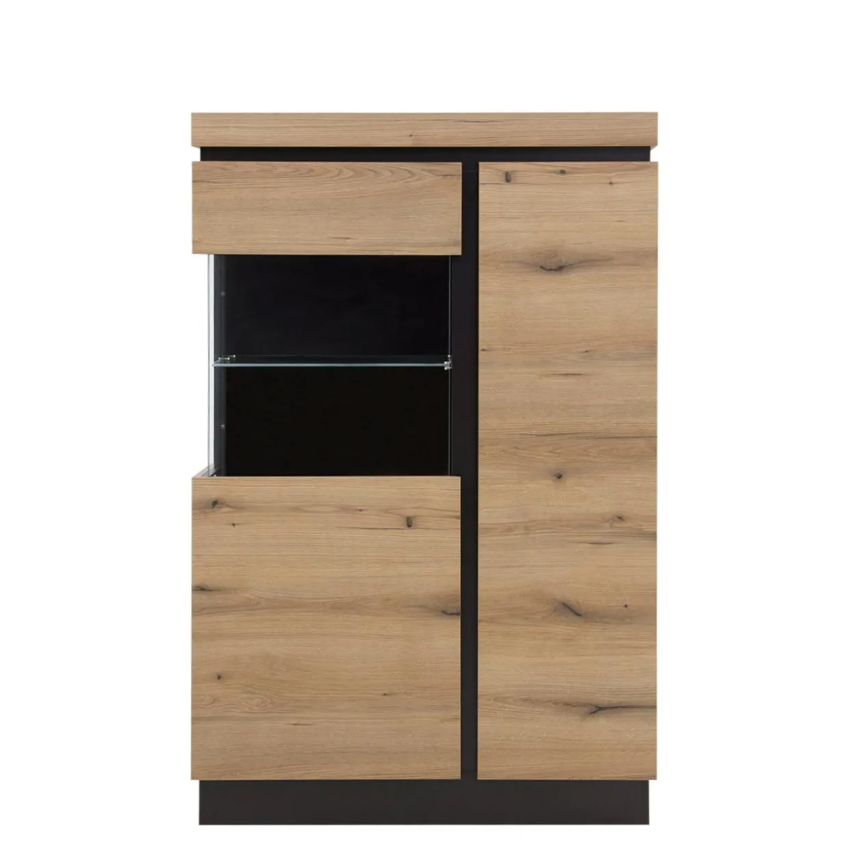 Witryna z szarym dekorem CORTE lewa