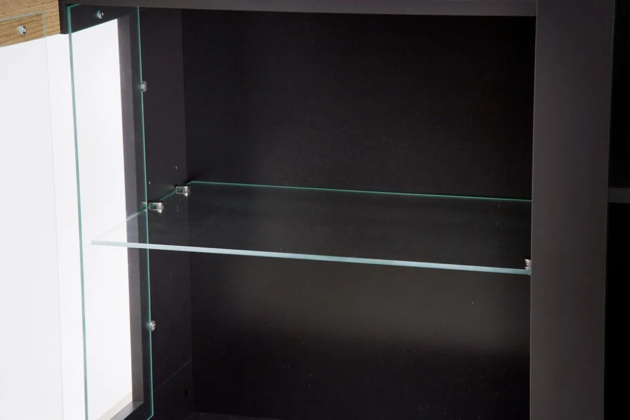 Witryna z szarym dekorem CORTE lewa