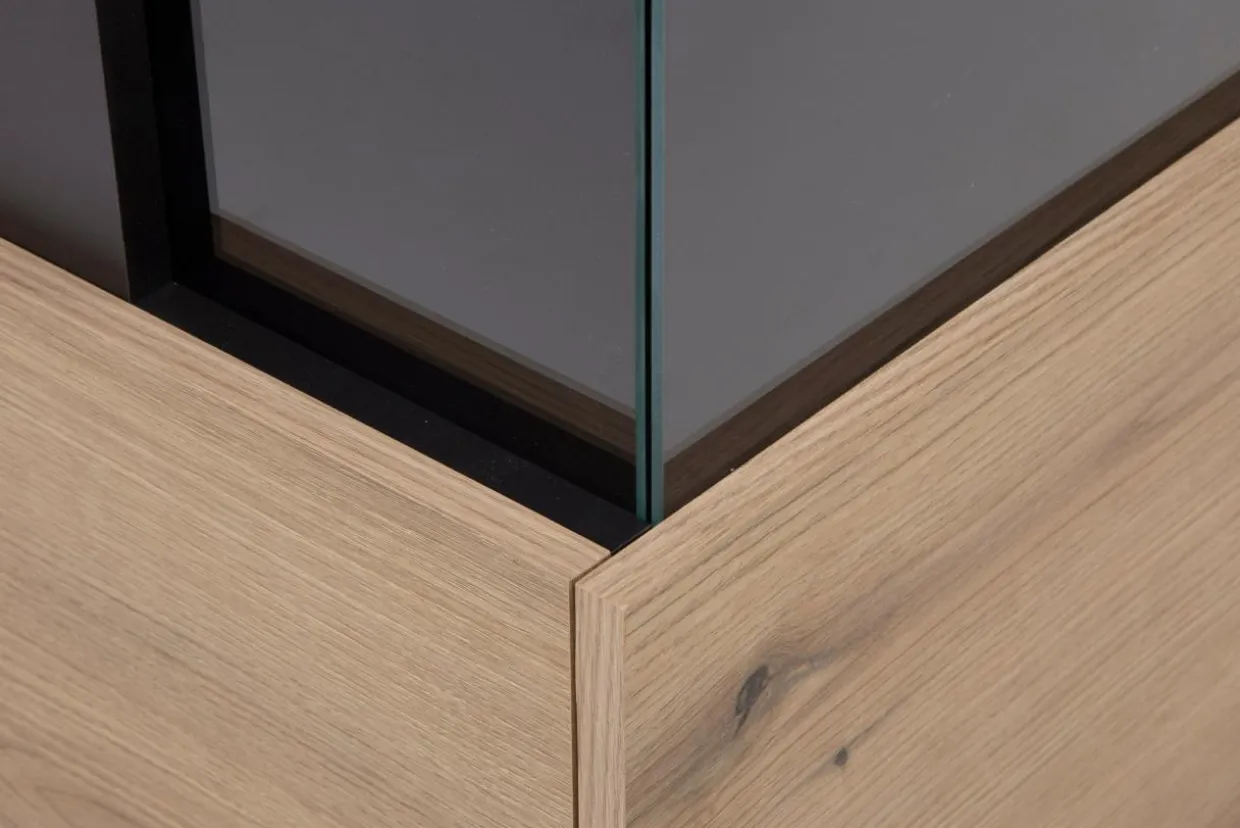 Witryna z szarym dekorem CORTE lewa